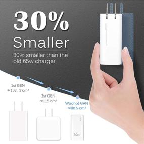 img 1 attached to 🔌 65W Woohot USB C Charger with GaN Tech | 3-Port PD 3.0 Wall Charger | Fast Charging Adapter for MacBook, iPhone 12, AirPods Max, Pixel, Galaxy & More – Foldable Plug | Power Delivery