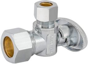 img 2 attached to Chrome Angle Stop Valve 3/8-inch x 5/8-inch - Eastman 10738LF 1/4-Turn