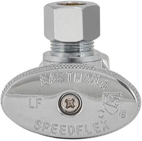 img 1 attached to Chrome Angle Stop Valve 3/8-inch x 5/8-inch - Eastman 10738LF 1/4-Turn