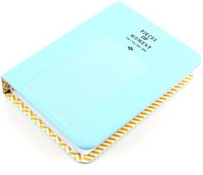 img 4 attached to Фотоальбом EvZ с 64 карманами: Идеально подходит для мини Fuji Instax Polaroid и визитных карточек - Яркий дизайн в синем цвете.