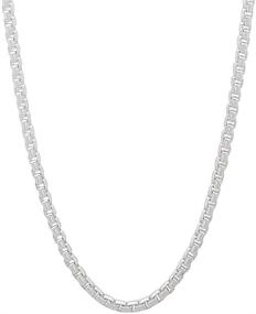 img 4 attached to Stylishly Simple: 1.9mm Solid .925 Sterling Silver Square Box Chain Necklace