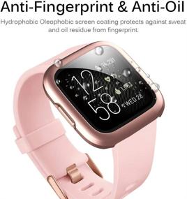 img 1 attached to 🌹 Чехол Miimall Rose Gold для Fitbit Versa 2: защитный матовый кейс от царапин и пленка для защиты экрана из пет