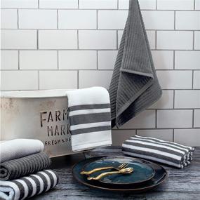 img 3 attached to 🍽️ Weavely Kitchen Dish Towels - Set of 6 Cotton Terry Kitchen Towels - 100% Pure Cotton Fabric - Highly Absorbent and Luxuriously Soft Dish Towels for Kitchen - Versatile Cleaning Towels - Grey