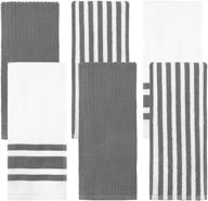 🍽️ weavely kitchen dish towels - set of 6 cotton terry kitchen towels - 100% pure cotton fabric - highly absorbent and luxuriously soft dish towels for kitchen - versatile cleaning towels - grey логотип