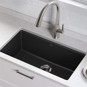 img 3 attached to 🚰 Kraus KGU-413B Undermount Single Bowl Granite Kitchen Sink - 31 Inch Black: Premium Quality and Functionality