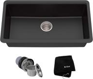 🚰 kraus kgu-413b undermount single bowl granite kitchen sink - 31 inch black: premium quality and functionality logo