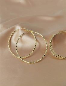 img 2 attached to 💎 Plated Women's Twisted Hoop Earrings: Stylish Girls' Jewelry for Every Occasion