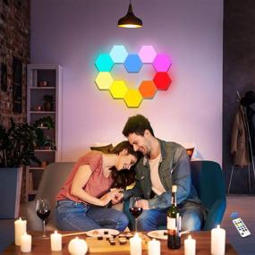 img 3 attached to 🔮 Modular Touch Sensitive Hexagonal Wall Light Set - Creative Geometry Assembly LED Night Light for Living Rooms, Bedrooms, DIY Lovers, and Gifts (10 Pack)