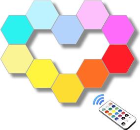 img 4 attached to 🔮 Modular Touch Sensitive Hexagonal Wall Light Set - Creative Geometry Assembly LED Night Light for Living Rooms, Bedrooms, DIY Lovers, and Gifts (10 Pack)