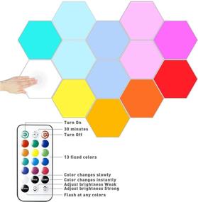 img 1 attached to 🔮 Modular Touch Sensitive Hexagonal Wall Light Set - Creative Geometry Assembly LED Night Light for Living Rooms, Bedrooms, DIY Lovers, and Gifts (10 Pack)