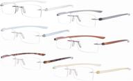 👓 eyekepper 6-pack mix color small lenes rimless reading glasses women - frameless reader eyeglasses for men reading: stylish, affordable and multifunctional eyewear logo