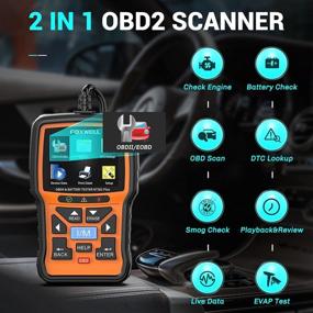 img 2 attached to 🔍 FOXWELL NT301 Plus OBD2 Scanner: 2-in-1 Diagnostic Tool with Battery Tester & Smog Test, All Car Code Reader & Engine Scanner [2021 New Version]