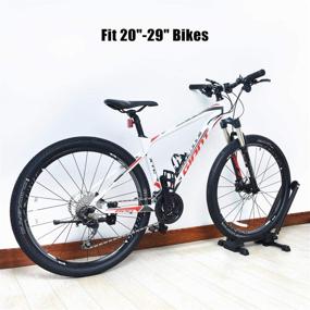 img 2 attached to 🚲 Bike Folding Stand Floor Parking Rack: Efficient Indoor Storage Solution for 20"-29" Bicycles at Home Garage