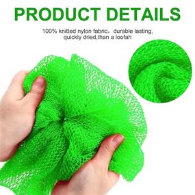 img 2 attached to 2 Pack African Net Bath Sponge - Exfoliating Long Body Scrubber with Tight Weave for Smoother Beauty Skin - Tower Bath Cloth with Porous Stretches - Ideal for Daily Use or Stocking Stuffer (Green)