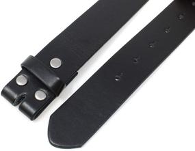 img 3 attached to Black Smooth Finish Leather Strap Men's Accessories and Belts - L Size