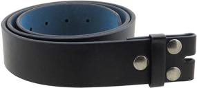img 4 attached to Black Smooth Finish Leather Strap Men's Accessories and Belts - L Size