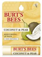 🥥 burt's bees coconut & pear lip balm: 100% natural moisturization with beeswax & fruit extracts logo