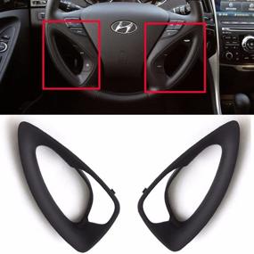 img 1 attached to Hyundai 2011-2014 Sonata YF OEM Parts Set: Steering Wheel Ornament Bezel (2-Piece)