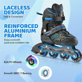 img 1 attached to 🛼 FOTREE Adjustable Inline Skates for Boys and Girls - Outdoor Roller Blades with Full Light Up Wheels, Perfect for Kids and Adults