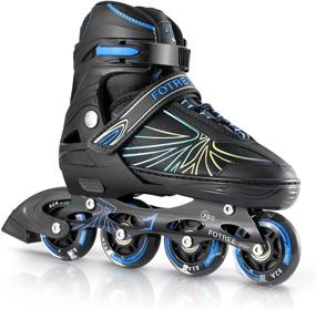 img 4 attached to 🛼 FOTREE Adjustable Inline Skates for Boys and Girls - Outdoor Roller Blades with Full Light Up Wheels, Perfect for Kids and Adults