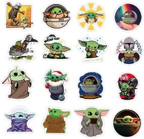 img 1 attached to 👶 50-Piece Quick Baby Yoda Stickers Set, featuring Baby Yoda and The Mandalorian Character – Perfect for Hydro Flask, Laptop, Mug, Water Bottles, and Phone – Wide Range of Design Choices