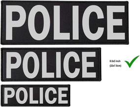 img 1 attached to 🚔 SUVIYA Large Ultra-Reflective Police Back Panel Patch with Hook and Loop - Gray-Reflective, 8.5x3 inch