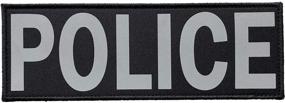 img 4 attached to 🚔 SUVIYA Large Ultra-Reflective Police Back Panel Patch with Hook and Loop - Gray-Reflective, 8.5x3 inch