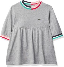 img 2 attached to 👚 Lacoste Heather Multico Sleeve T-Shirt for Girls | Girls' Clothing