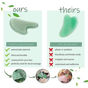 img 3 attached to 🎁 Set of 2 Jade Gua Sha Face Massagers - Natural Jade Stone Facial Massage Tools for Face, Eyes, and Neck - Scraping Massager for Women - Perfect Gift (Jade Gua Sha)