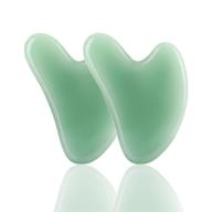 🎁 set of 2 jade gua sha face massagers - natural jade stone facial massage tools for face, eyes, and neck - scraping massager for women - perfect gift (jade gua sha) logo