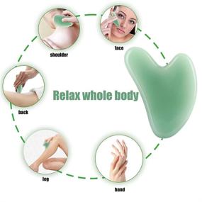 img 2 attached to 🎁 Set of 2 Jade Gua Sha Face Massagers - Natural Jade Stone Facial Massage Tools for Face, Eyes, and Neck - Scraping Massager for Women - Perfect Gift (Jade Gua Sha)