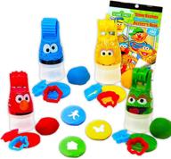 🎉 sesame street elmo party favor set for toddlers and kids - 24-pc bundle with clay dough kit, roller, molds, and stickers (party supplies) логотип