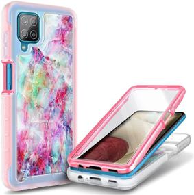 img 4 attached to 📱 NZND Samsung Galaxy A42 5G Case with Built-in Screen Protector - Full-Body Protection, Shockproof Marble Design