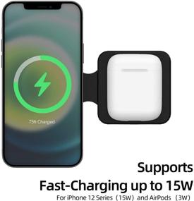 img 1 attached to ⚡️ Efficient Orikgher Duo Wireless Charger: 15W Fast Charging Pad for iPhone 12/MagSafe/AirPods