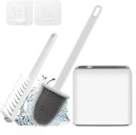 🚽 gerylove silicone toilet brush set: deep cleaning bathroom bowl cleaner with flexible brush, freestanding/wall mounted holder - white logo