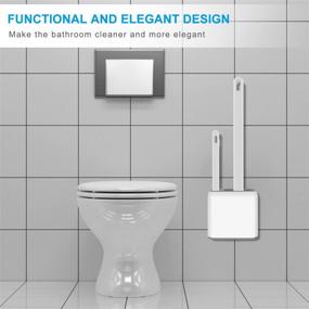 img 3 attached to 🚽 Gerylove Silicone Toilet Brush Set: Deep Cleaning Bathroom Bowl Cleaner with Flexible Brush, Freestanding/Wall Mounted Holder - White
