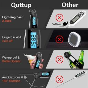 img 2 attached to QUTTUP Digital Cooking Thermometer with Kitchen Timer - Folding Probe, Backlight, Calibration Function - Ideal for Cooking, Candy Making, Meat, Outdoor Grilling, and BBQ