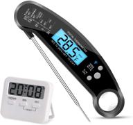 quttup digital cooking thermometer with kitchen timer - folding probe, backlight, calibration function - ideal for cooking, candy making, meat, outdoor grilling, and bbq logo