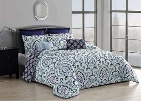 img 4 attached to 🛏️ Palma Comforter Set by Geneva Home Fashion - Queen Size, Blue