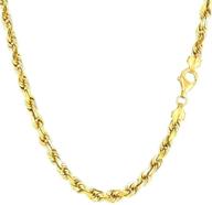 💎 the diamond deal 10k real yellow gold 4mm shiny hollow rope chain necklace with lobster-claw clasp - perfect for pendants and charms in 8", 20", 22", or 24" lengths logo