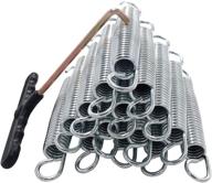 🪂 zhent trampoline spring replacement kit for extra bounce - set of 15 - heavy duty galvanized steel with free t-hook logo