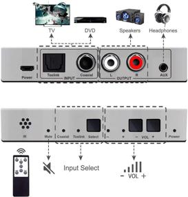 img 3 attached to 🔊 Dingsun Цифровой аналоговый аудио-конвертер с пультом дистанционного управления - поддержка 192 кГц/24 бит ЦАП для DVD, PS, Blu-ray, домашних кинотеатров (серебристый).