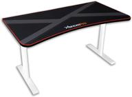 🎮 xtrempro gaming desk: ultimate pc console gamer table with triple monitor display and cable management – black white (11160) logo