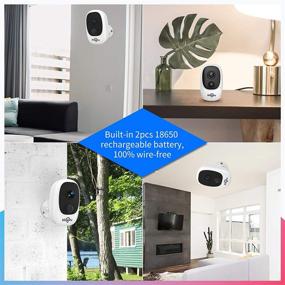 img 1 attached to 📷 【Enhanced C10+】 Hiseeu Battery Wireless Security Camera,Indoor/Outdoor Full HD 1080P Camera with Rechargeable Batteries, 2.4GHz WiFi, Night Vision, Human Detection, Two-Way Audio, Waterproof, SD Card Slot & Cloud Storage