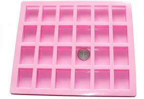 img 2 attached to 🧼 X-Haibei Rectangle Mini Soap Bar Silicone Mold: Perfect for Guest Baths, Baby Showers & More. Create Plain Sample Soaps, Chocolates, 0.5oz per Cell