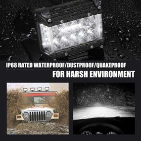 img 1 attached to 🚛 2Pcs 4" 8000LM Side Shooter LED Light Pods - Enhanced IP68 Spot Flood Combo Driving Work Lights For Truck Jeep ATV UTV Pickup Boat