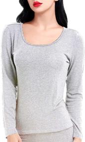 img 4 attached to 👚 X-Small Women's Clothing: LIQQY Long Sleeve Thermal Underwear Suit for Optimal Comfort