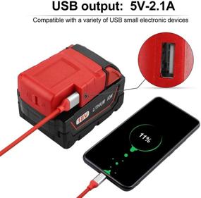 img 2 attached to 🔋 Energup 18V USB Battery Adapter for Milwaukee Li-ion Battery: Convenient Charging for Phones, iPads, Radios, and More!