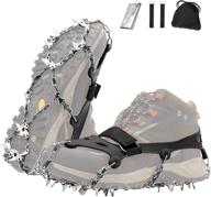 🥾 r2depot ice cleats with emergency blankets - 19-spike walk traction stainless steel microspikes for hiking, fishing, walking, climbing, jogging, and mountaineering logo