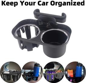 img 1 attached to Ultimate Car Headrest Cup Holder Seat Back Organizer - All-in-One Automotive Interior Solution with Universal Backseat Snack Tray, Dual Cup Holders, and Pocket for Food, Drink, Coffee, and Water Bottle
